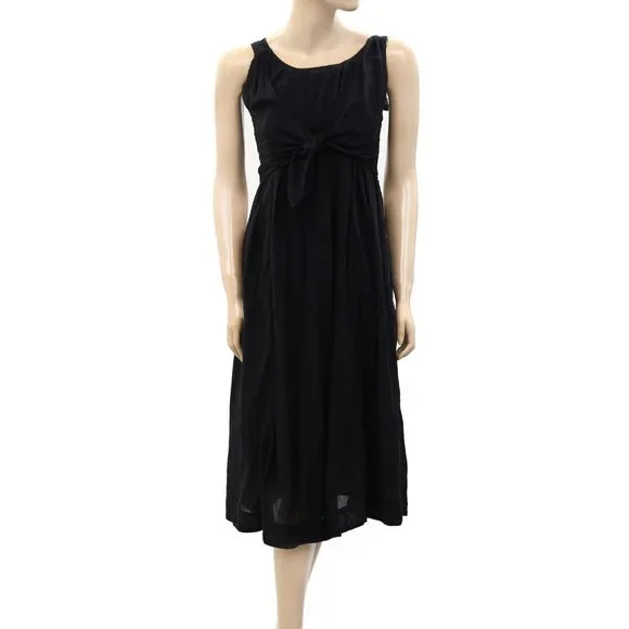 Free People | Dresses | Free People Endless Summer Smocked Midi Dress Solid Black  Cotton Xs New | Poshmark